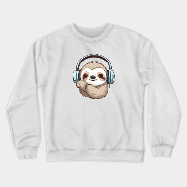 Cute Sloth Dancing To Music Crewneck Sweatshirt by Artifyio